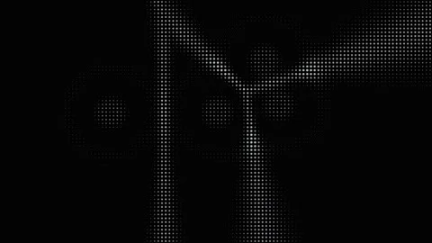 Monochromatic halftone pattern with moving light lines and circles Stock Footage 335883581