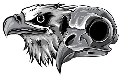 Monochromatic Mascot Head of an Eagle vector illustration Stock Illustration