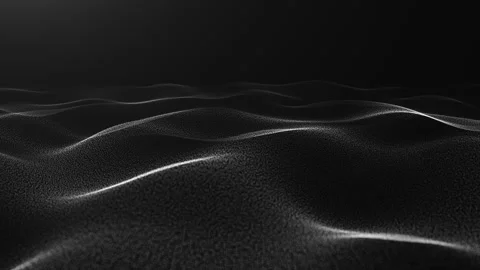 Monochromatic particle waveform terrain with ripple oscillation and flowing.. 스톡 동영상 333708547