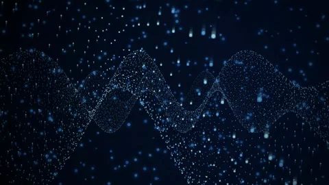 Monochromatic particle waves ripple in a seamless loop Stock Footage 341274990