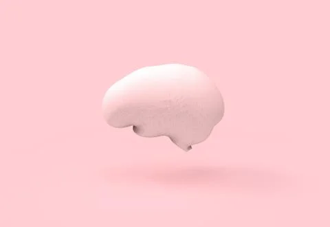 Monochromatic Pink brain Stock Illustration