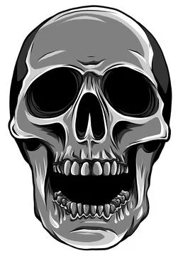 Monochromatic Realistic red skull. vector Illustration for designer on a white 스톡 일러스트