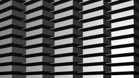 Monochromatic Rotating Cube Column Shape Background Loop Stock Footage