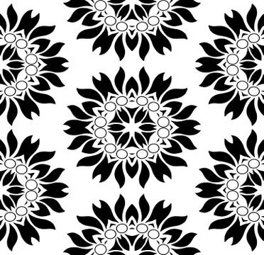 Monochromatic seamless floral pattern Stock-Illustration