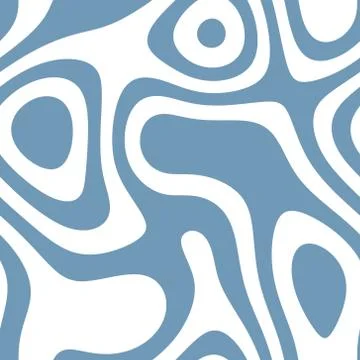 Monochromatic seamless line art pattern in pale blue color over white backgro Illustrazione stock