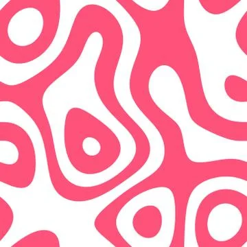 Monochromatic seamless line art pattern in pink color over white background Illustrazione stock