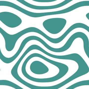 Monochromatic seamless line art pattern in green color over white background Illustrazione stock