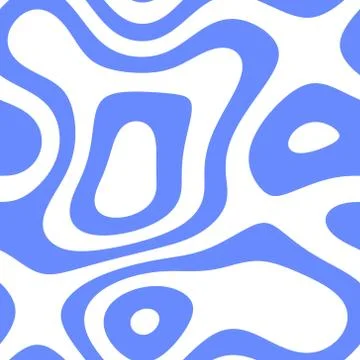 Monochromatic seamless line art pattern in blue color over white background Stock-Illustration