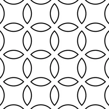 Monochromatic seamless pattern over white background. Black and white tiling Stock Illustration