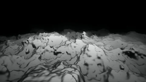 Monochromatic textured terrain flyover seamless loop background Stock Footage 343799454