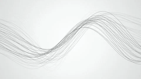 Monochromatic thin grey lines undulate in a seamless loop Stock Footage 340957523