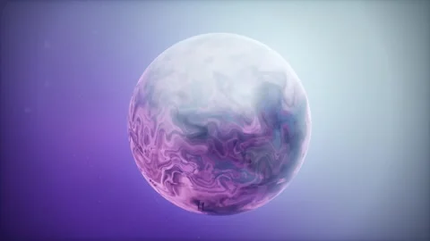 Monochromatic violet planet rotating in deep dark space seamless loop Stock Footage 345794871