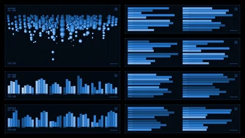 Monochromatic visual display: visualization, graphs, readouts, indicators Stock Footage 88605730