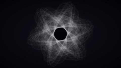 Monochromatic white wispy vortex shapes rotating on black background. 4K Stock Footage 341847372