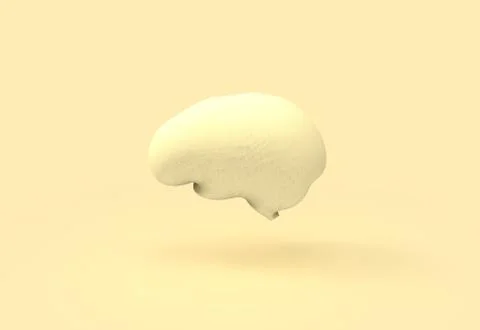 Monochromatic Yellow brain, intelligence idea and brainstorming concept Stock Illustration