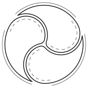 Monochrome 3-Segment Circular Vector Template Stock Illustration