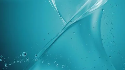 Monochrome 3d render abstract modern glass flow background. Liquid forms. Gla Stock Illustration