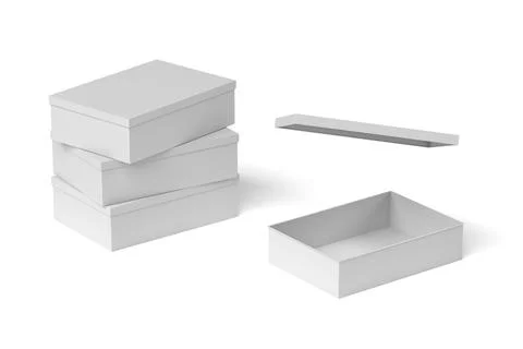 Monochrome 3d rendering packing boxes on light background Illustrazione stock
