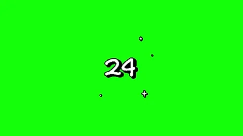 Monochrome 8bit 30 Countdown Green Screen Stock Footage 321928046
