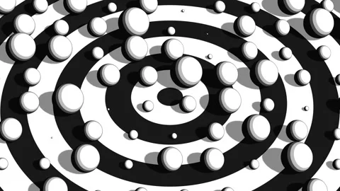 Monochrome Abstract 3D Environment Featuring Curved Objects Graphic Shapes Stock Footage 337305993