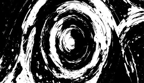 Monochrome abstract background featuring black and white ink swirl patterns Stock Illustration