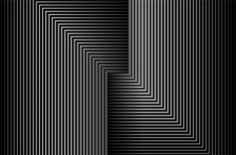 Monochrome abstract blend linear lines background. Digital motion line graphic. Stock Illustration