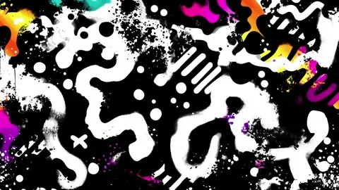 Monochrome Abstract Blob Background With White Organic Shapes on Black Video stock 315538901