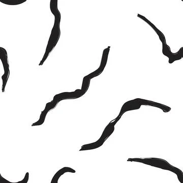 Monochrome Abstract Brushstroke seamless pattern design Stock Illustration