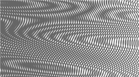 Monochrome abstract digital background with linear illusions Stock Illustration