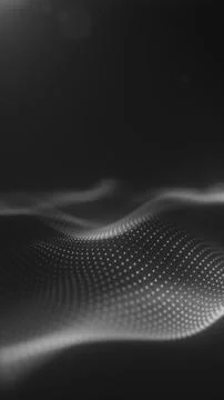 Monochrome abstract dotted wave surface with soft depth of field, futuristic  스톡 일러스트