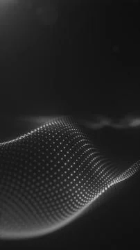 Monochrome abstract dotted wave surface with soft depth of field, futuristi.. 스톡 일러스트
