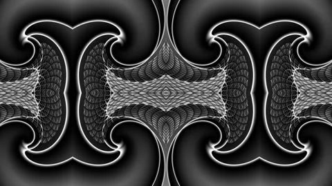Monochrome abstract geometric pattern with vibrant shapes and symmetry. Loop Stock Footage 337137373
