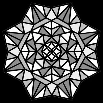 Monochrome abstract kaleidoscope pattern. Vector illustration Stock Illustration