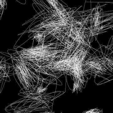 Monochrome abstract pattern with random curvy, sketchy, scribble lines. Chaot Stock Illustration