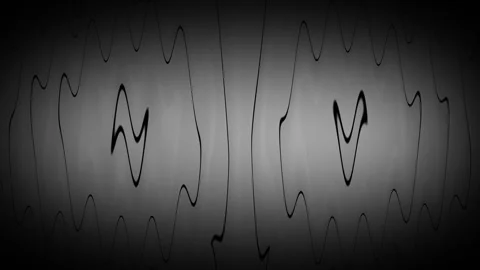 Monochrome abstract ripple wave pattern motion background seamless loop Stock Footage 336410227