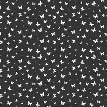 Monochrome abstract seamless pattern with butterfly. Wrapping paper. Scrapbook Illustrazione stock
