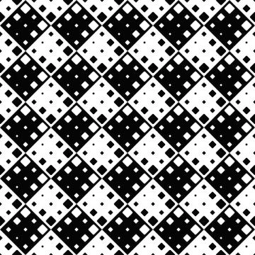 Monochrome abstract seamless rounded square pattern background design Illustrazione stock