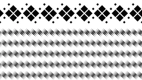 Monochrome abstract square pattern page break set Stock Illustration