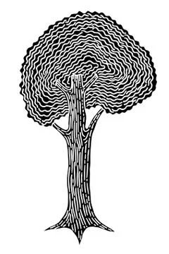 Monochrome abstract tree Stock Illustration