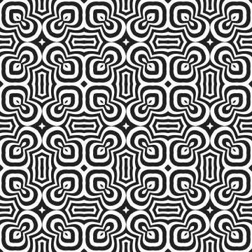 Monochrome abstract vector seamless pattern. イラスト素材