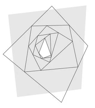 Monochrome abstraction with rhombus frames that form tunnel. Print. Stockillustratie