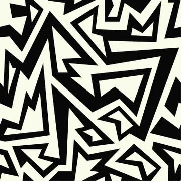 Monochrome african geometric seamless pattern Illustrazione stock