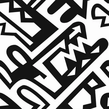 Monochrome african. Seamless pattern. Stock Illustration