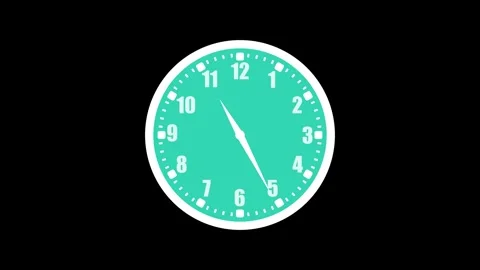 Monochrome analog clock isolated animation Video stock 315764351