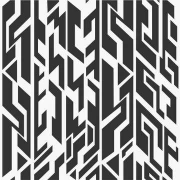 Monochrome ancient seamless pattern Stock Illustration