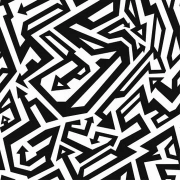 Monochrome ancient seamless pattern Stock Illustration