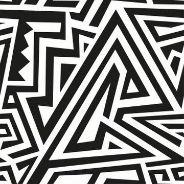 Monochrome ancient seamless pattern Stock Illustration