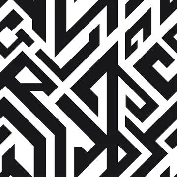 Monochrome ancient seamless pattern Stock Illustration