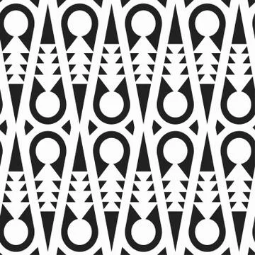 Monochrome ancient triangle seamless pattern Stock Illustration