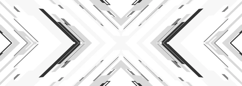 Monochrome angular cross lines converge, abstract background with intersecting Stock Illustration